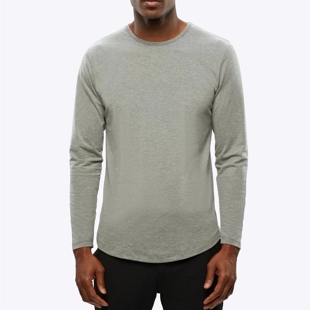 AO Long Sleeve Curve-Hem Tee Cuts Clothing